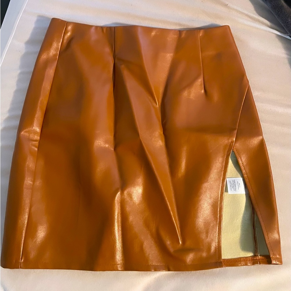 Faux leather skirt